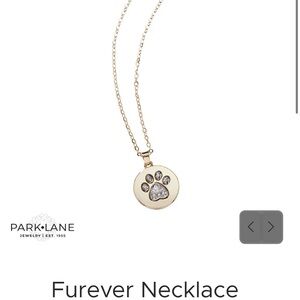 Park Lane Gold Paw Print Pendant Necklace with Crystal Accents